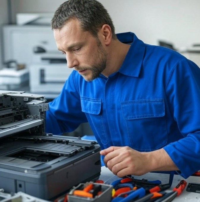 T&eacute;cnico reparando laptop